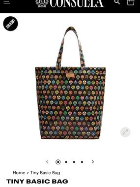 Consuela Black Multi Skull-Print Tote
